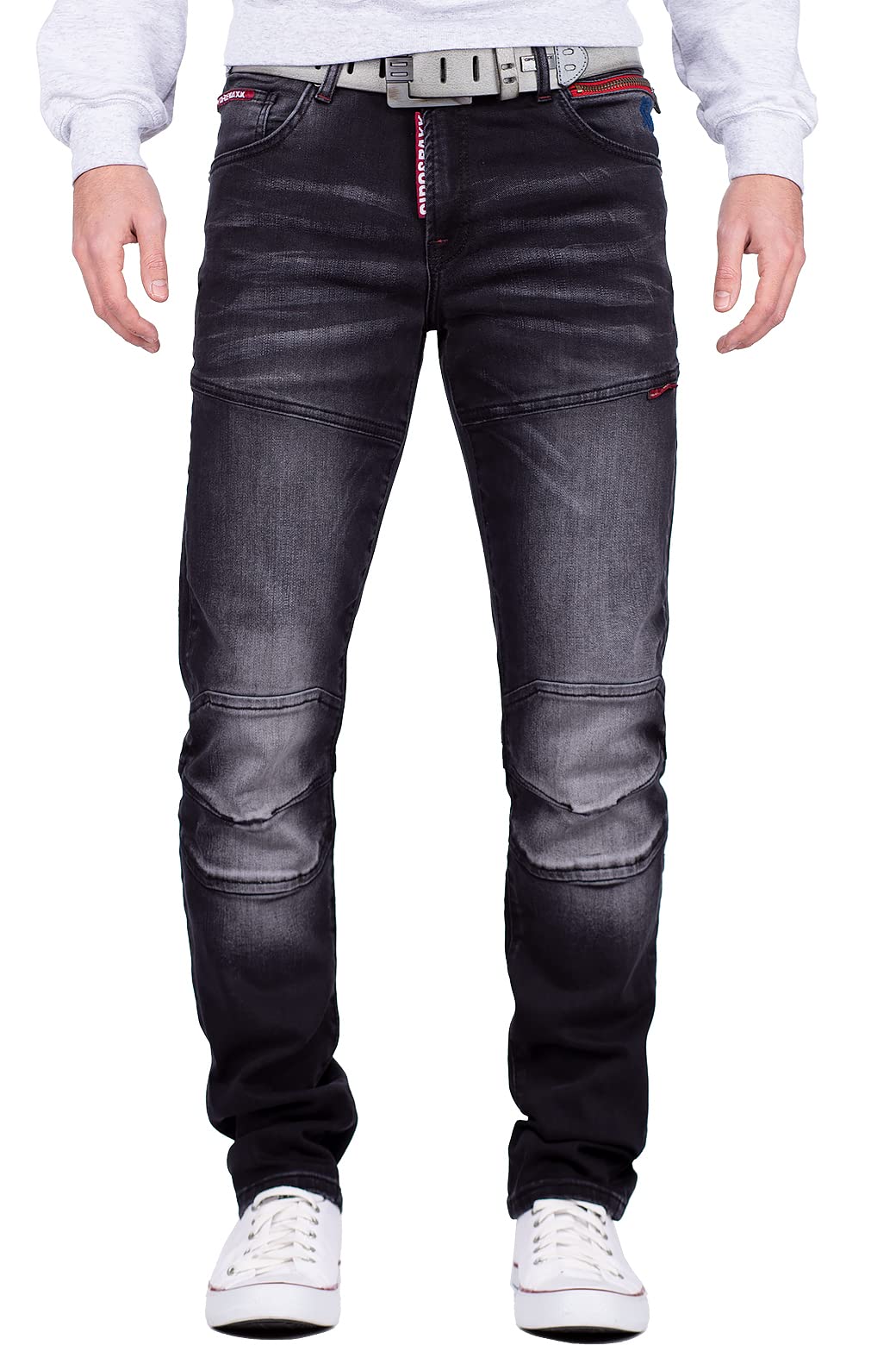 Cipo & Baxx Herren Jeans besonders modische Designs 30W / 32L Schwarz - 94, 30W / 32L Schwarz - 94