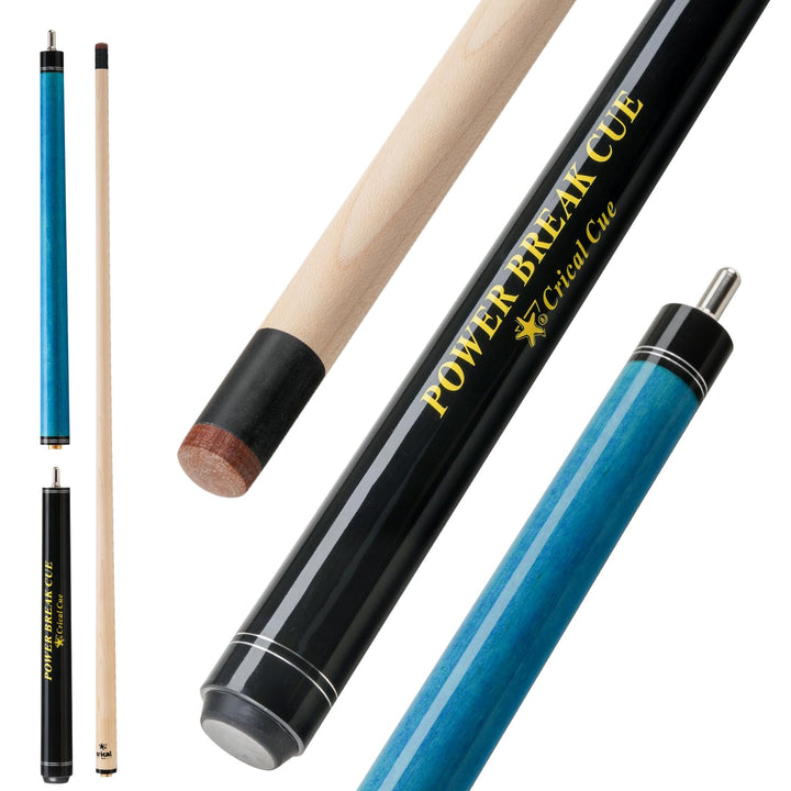 CRICAL Break Jump Billardqueue, 3-teilig, 13,5 mm Spitze, kanadischer Ahornschaft blau, Blau