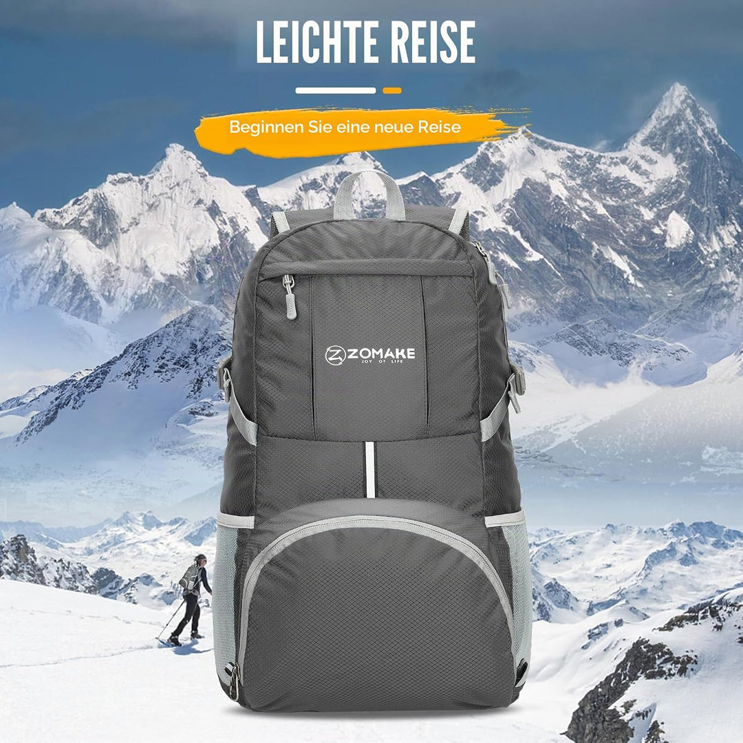 ZOMAKE 35 L Leicht Faltbarer Rucksack Packbare Backpacks, Kleiner Rucksäcke Wanderrucksack Wasserdic