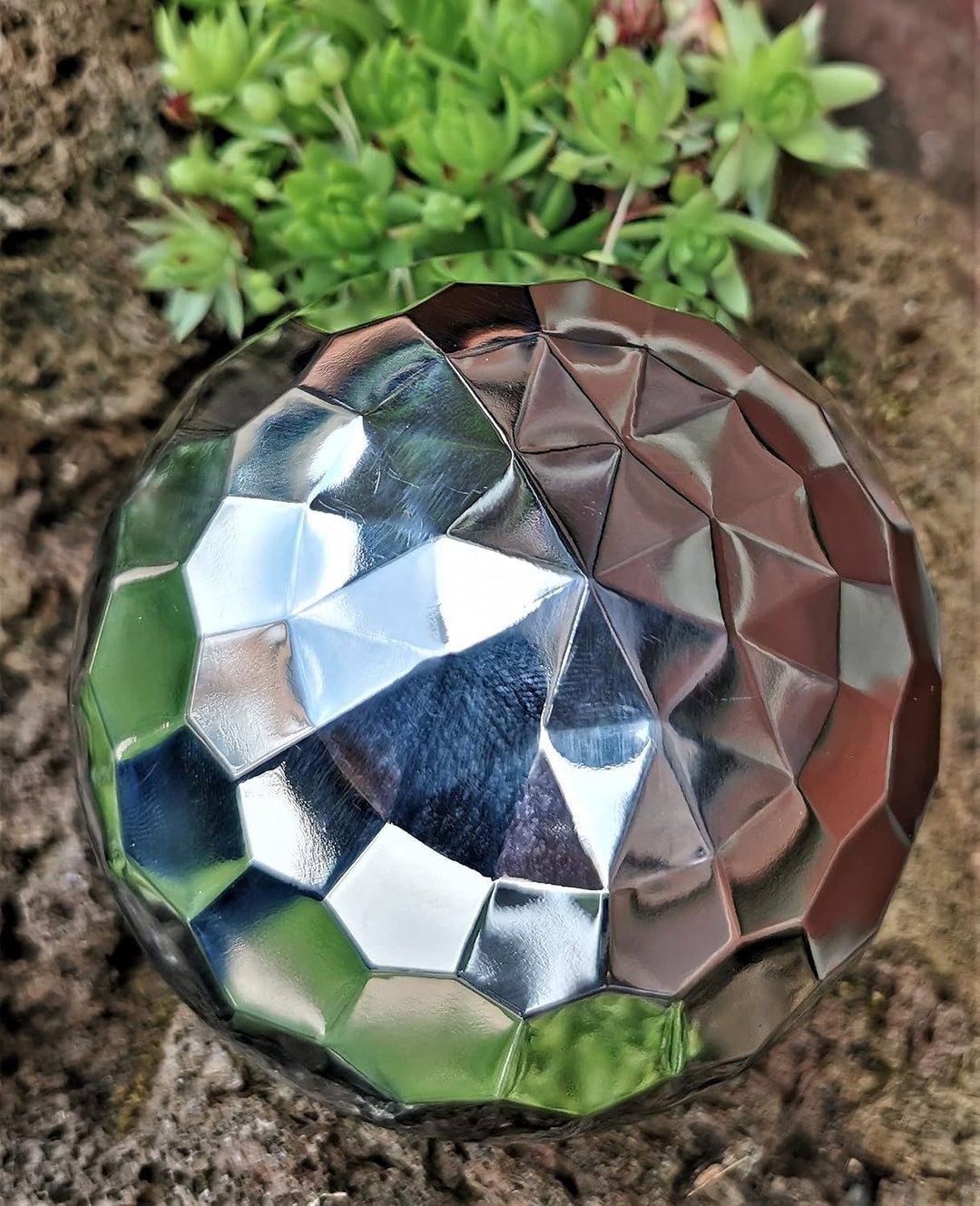 Dekokugel Diamond 3er Set aus Edelstahl 25/20/10 cm poliert Dekorationskugel Edelstahlkugel