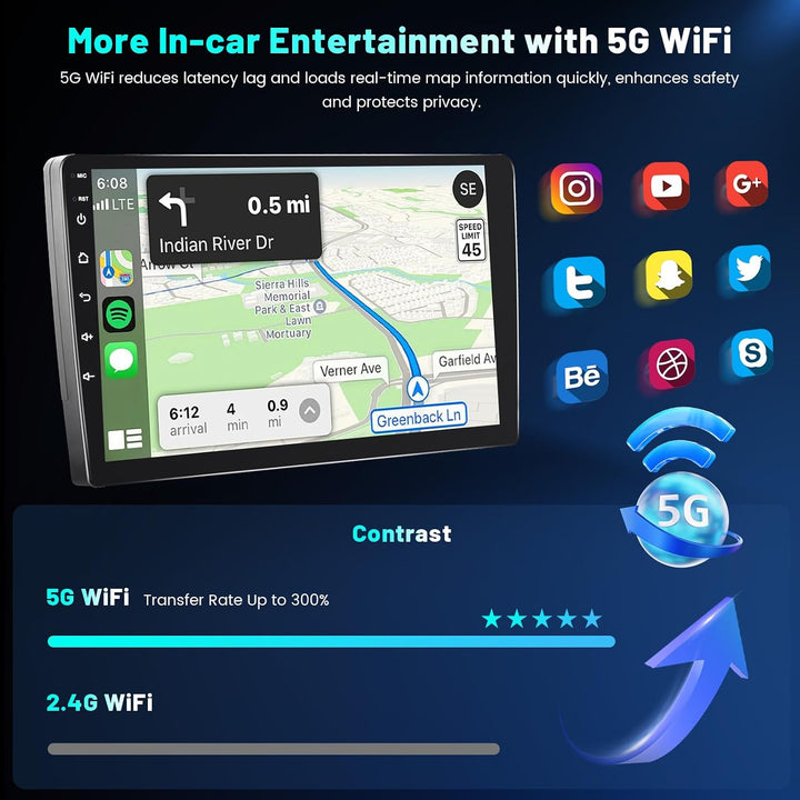 Hikity 4+64G 9" Android 15 Autoradio für Jeep Renegade 2016-2020 | IPS Touchscreen Wireless Carplay