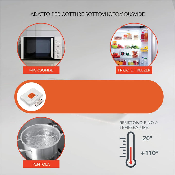 Sofidream Vakuumbeutel für Lebensmittel – 50 geprägte Umschläge x Sous Vide, Rezeptbuch eBook und Pe
