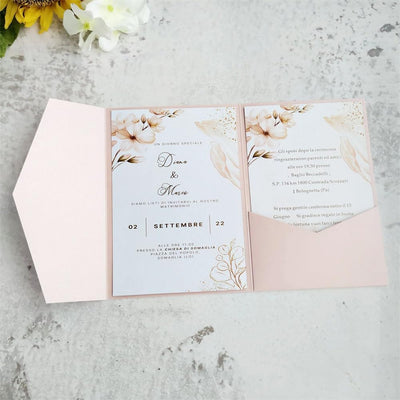 MillaSaw Einladungskarten Hochzeit Lila Rosa 5x7 Einladungskarten mit Umschlägen 20 Sets (Lila Rosa)