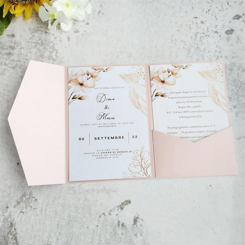 MillaSaw Einladungskarten Hochzeit Lila Rosa 5x7 Einladungskarten mit Umschlägen 20 Sets (Lila Rosa)
