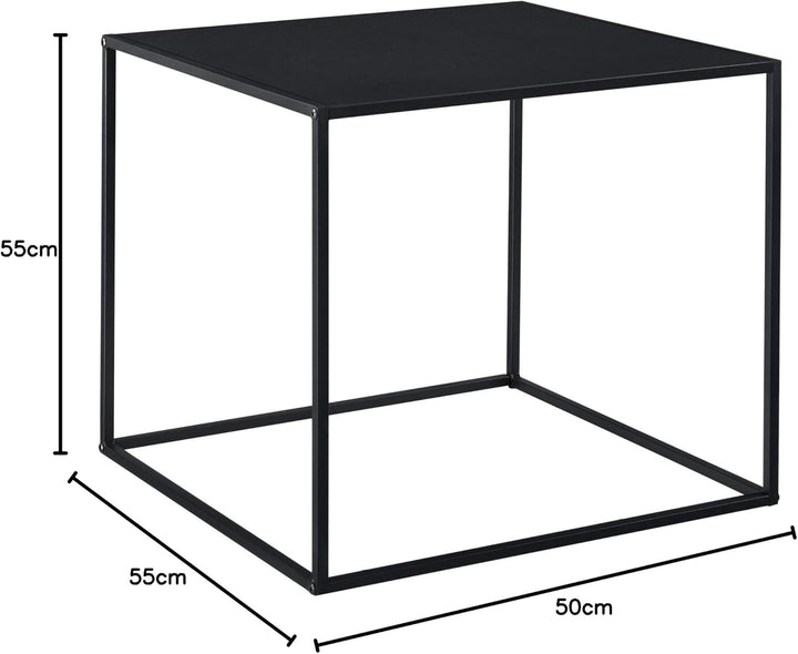 [en.casa] Beistelltisch Russafa 50x55x55 cm Wohnzimmertisch Industrie-Design Metall Schwarz 50 x 55