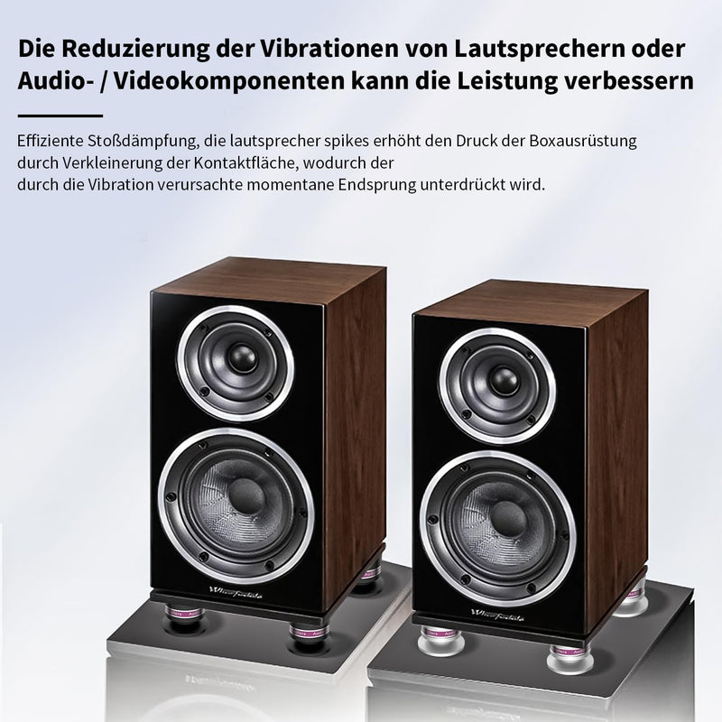 Tertullus 4 Stück Höhenverstellbar Subwoofer Spikes Lautsprecher Spikes Absorbs Sets Mit Untersetzer