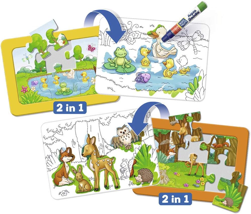 Ravensburger ministeps 04557 - Aqua Doodle® Puzzle: Heimische Tiere