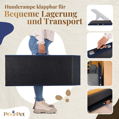 Hunderampe - Hundetreppe für kleine Hunde und grosse Hunde - Für Bett und Sofa - Birkenholz - 5 Edle