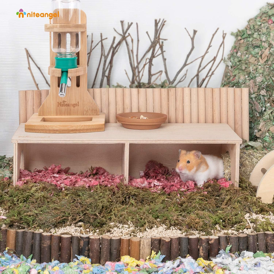 Niteangel Hamster Secret Peep Schuppen 2-Kammer Versteck & Tunnel Erkundungs-Spielzeug, Small - for
