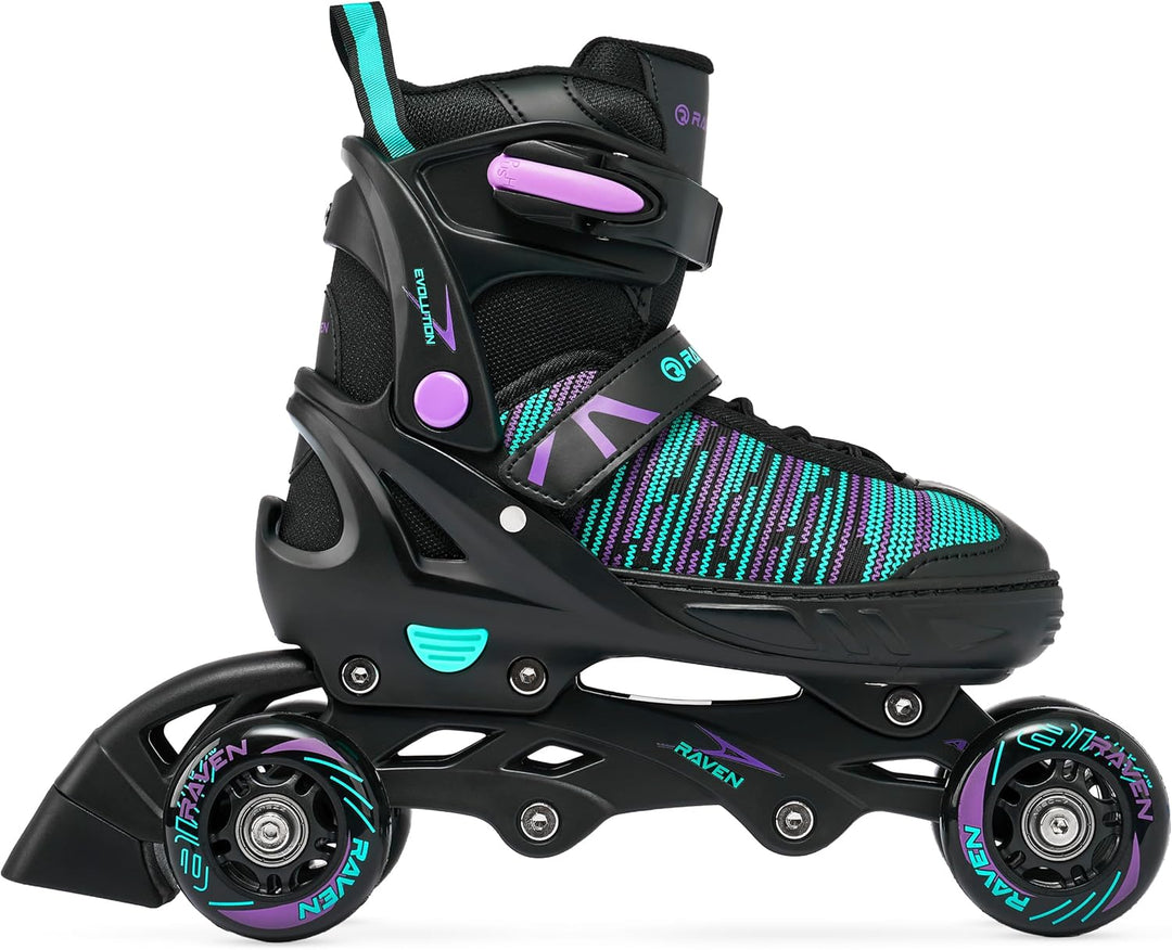 RAVEN 4in1 Inline Skates Triskates Rollschuhe Schlittschuhe Inliner für Kinder Erwachsene Mädchen Da