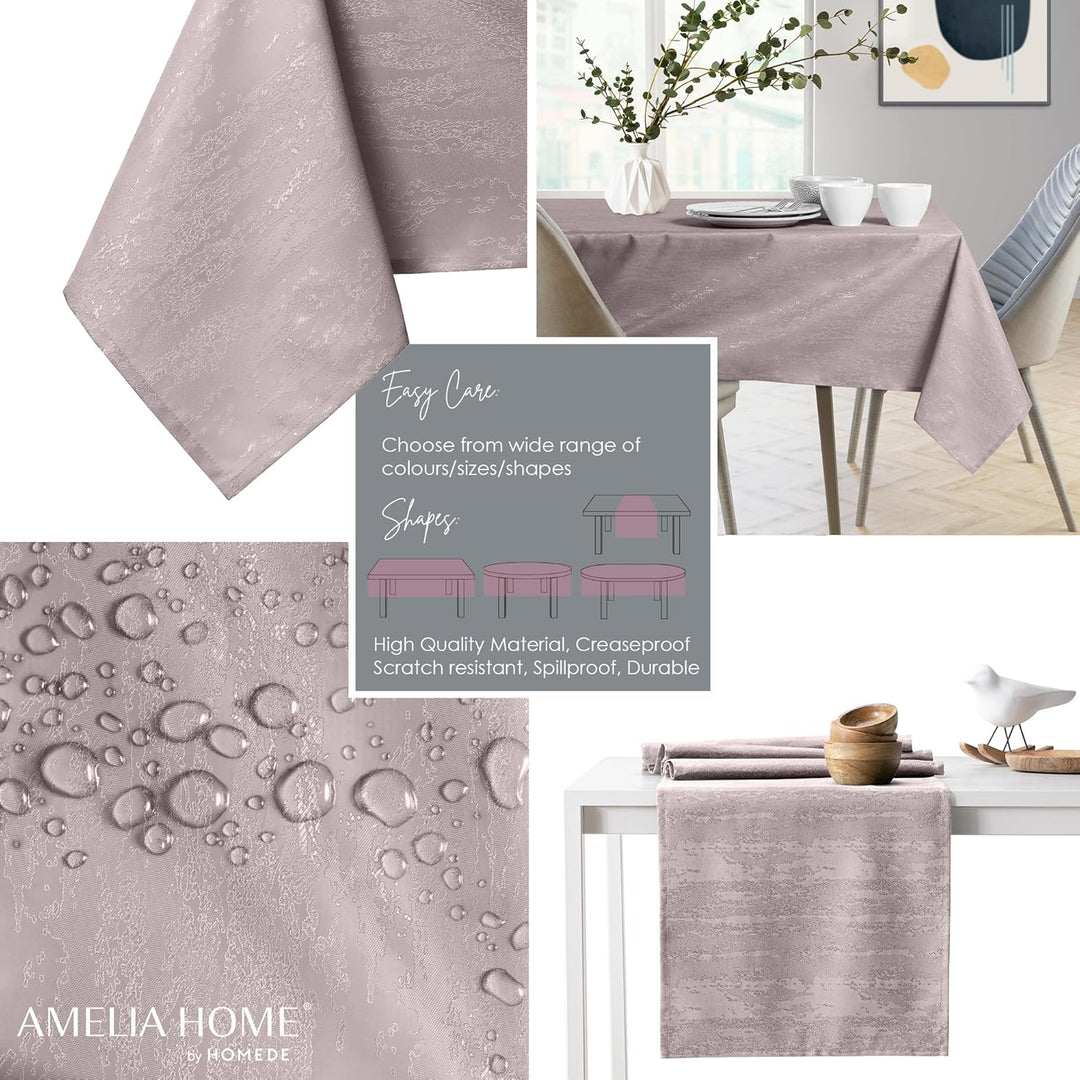 AmeliaHome Tischdecke 110x180 cm Tischtuch Tafeldecke Fleckschutz Lotuseffekt Abwaschbar Wasserabwei