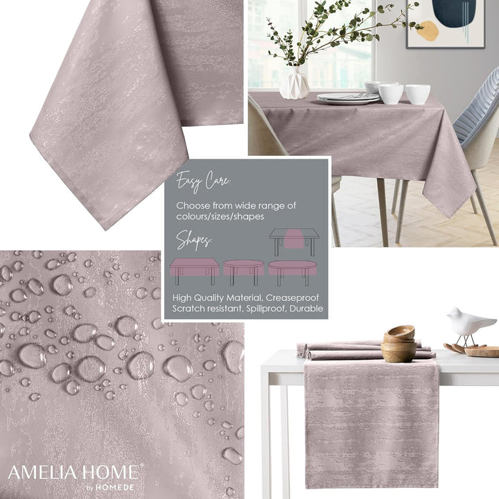 AmeliaHome Tischdecke 110x180 cm Tischtuch Tafeldecke Fleckschutz Lotuseffekt Abwaschbar Wasserabwei