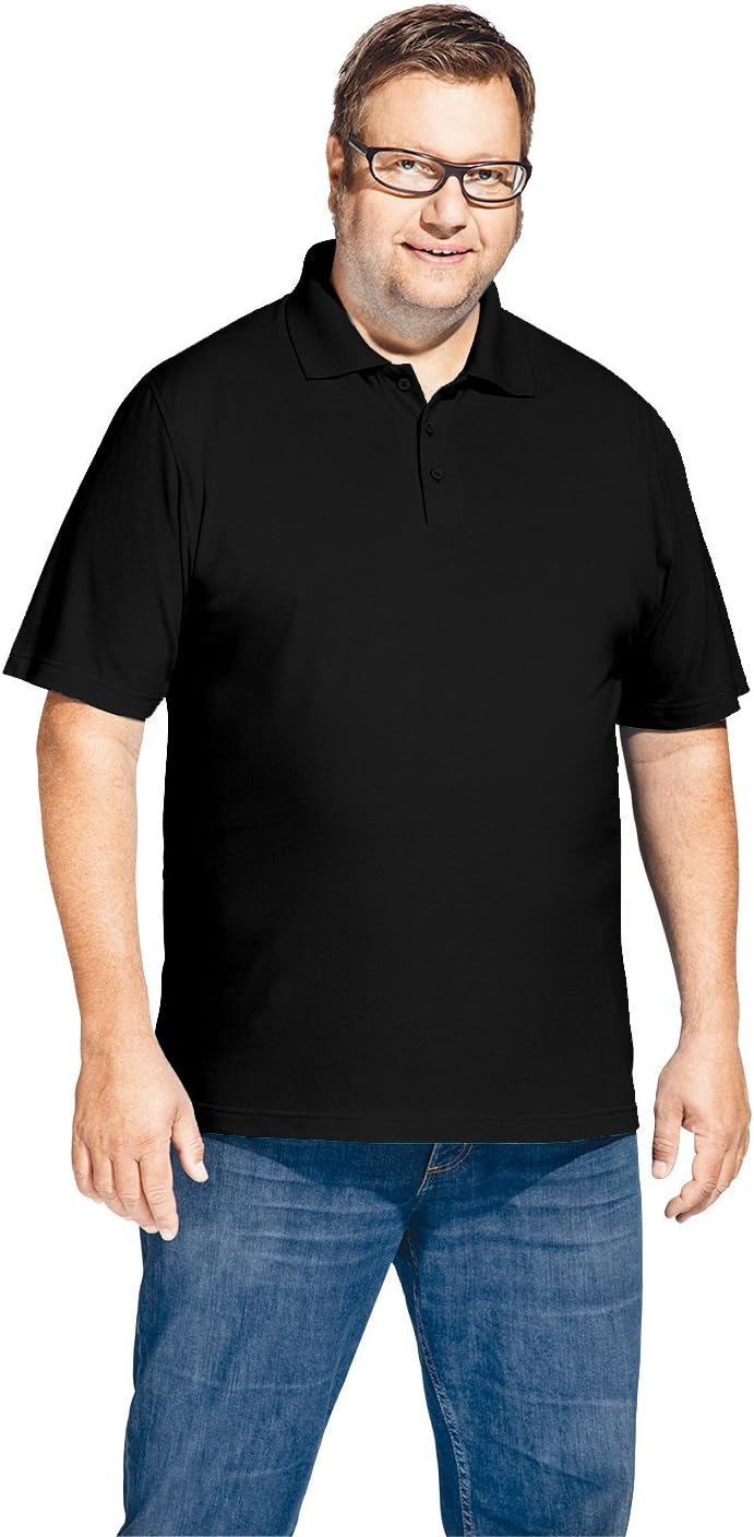 Superior Poloshirt Plus Size Herren, Schwarz, 5XL