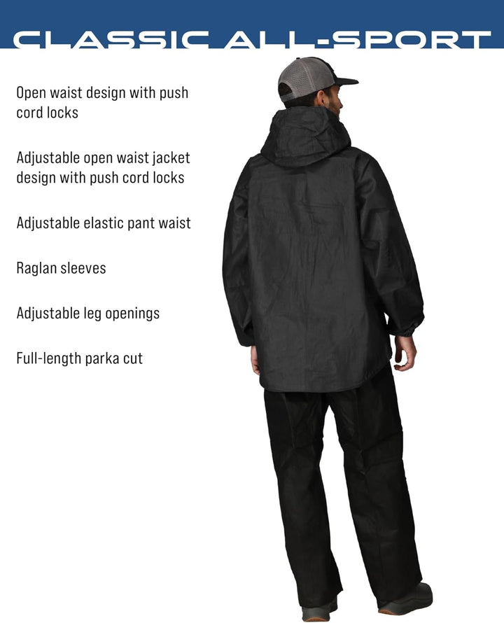 frogg toggs Herren Classic All-Sport Waterproof Breathable Rain Suit Regenjacke M Schwarze Jacke/sch