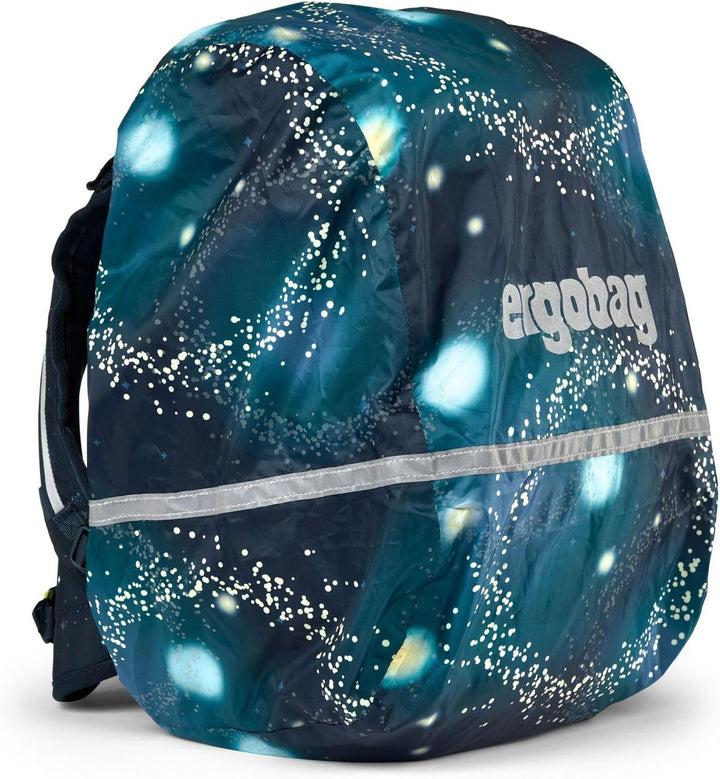 ergobag Regenschutz für Schulranzen für Rucksack und Schulranzen, wasserdicht, mit Reflektoren und G