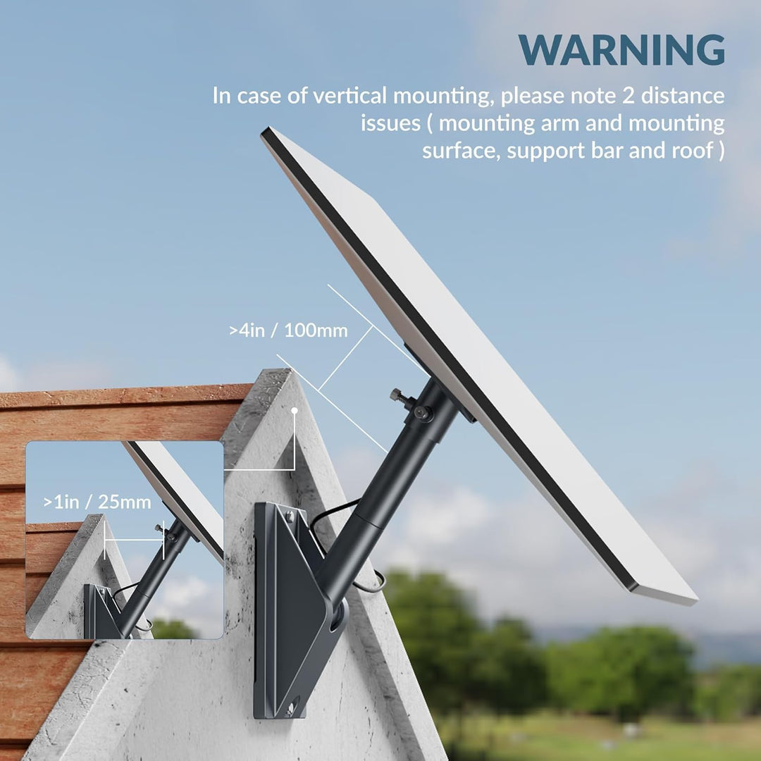 Starlink Gen 3 & Standard 4/4X Schwenkhalterung mit Rohradapter – Aluminium Dach- & Wandhalterung fü