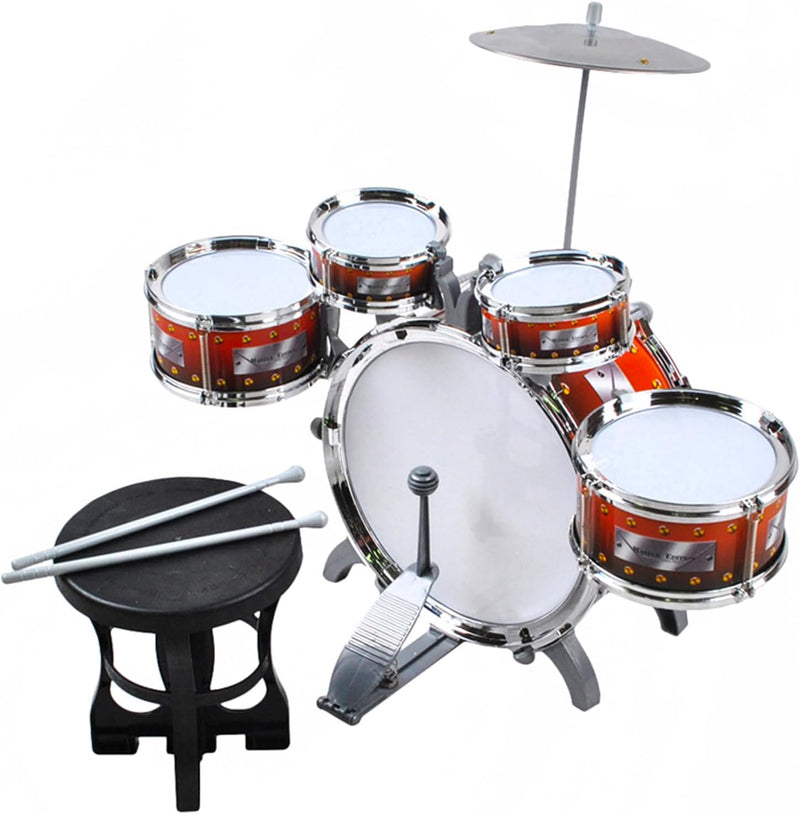 Schlagzeug für Kinder XL Bass 4 Trommeln Becken Hocker Drumsticks Drum-Set 22464