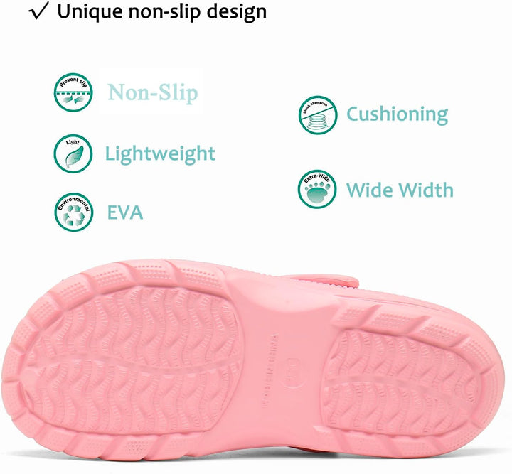 Unisex Clogs Pantoletten Sommer Hausschuhe Strand Sandalen Gartenschuhe mit Fussbett aus Weichem 40/