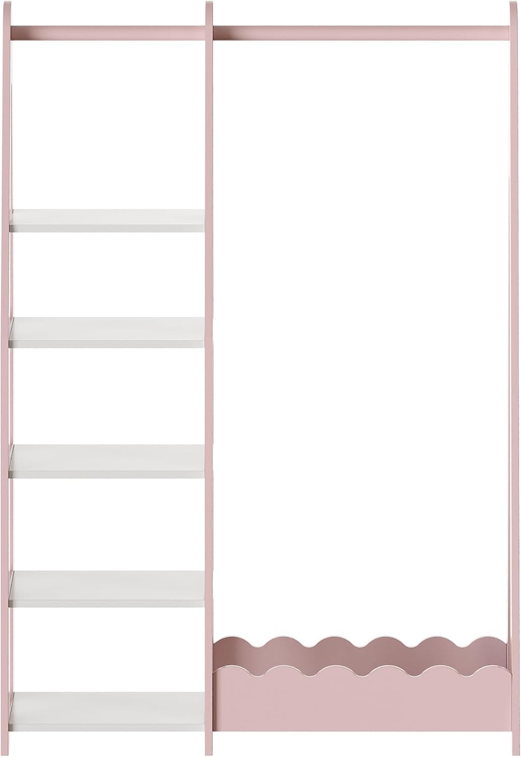 [en.casa] Kindergarderobe stehend Vestnes Kinder Kleiderschrank mit Kleiderstange 114 x 77 x 30 cm K
