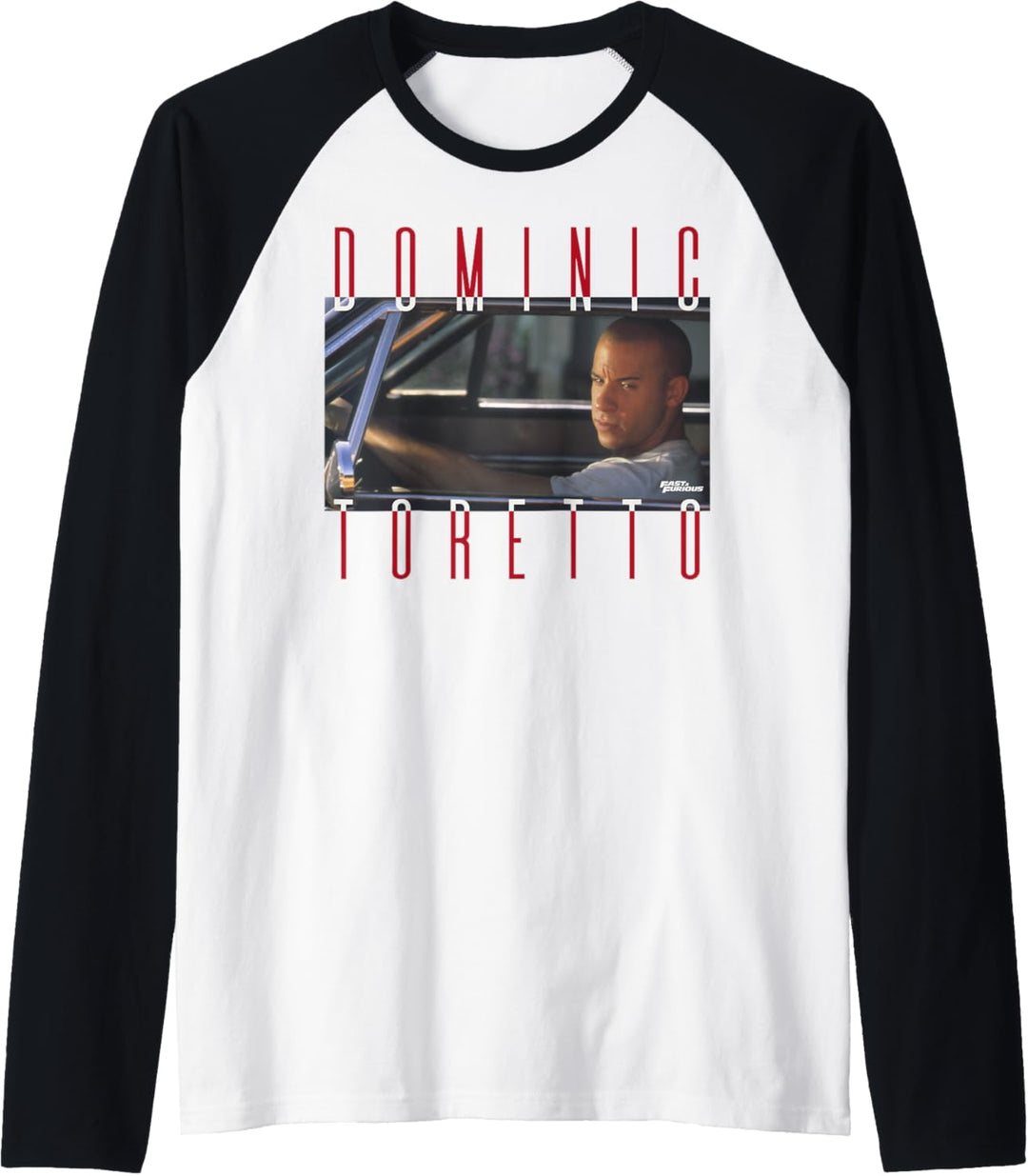 Fast & Furious Dominic Toretto Photo Word Stack Raglan