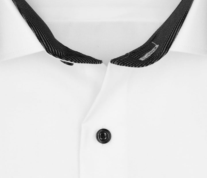 eterna Herren Hemd Langarm Comfort Fit New Kent Kragen bügelfrei knitterfrei 41 -Weiss/00-, 41 -Weis