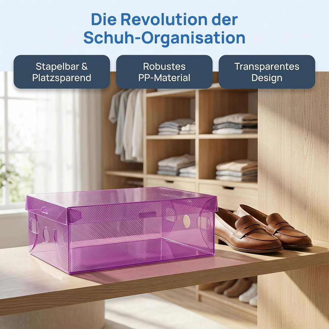 Toyvian 7 StüCk Stapelbare Transparente Schuhboxen Mit Klappdeckel Faltbare Aufbewahrungsboxen Aus R