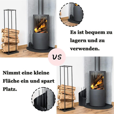 XMTECH 4 Teilig Kaminbesteck Set Kamingarnitur Kaminzubehör Metall Modern Design für Küche Haushalt,