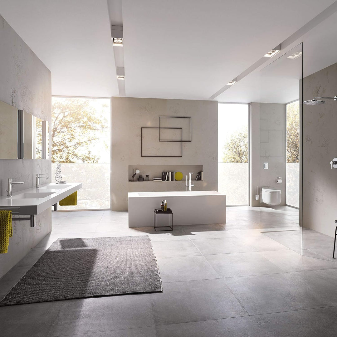 GROHE Lineare - Einhand- Wannenbatterie (Bodenmontage, mit Temperaturbegrenzer, Ausladung 271 mm, Au