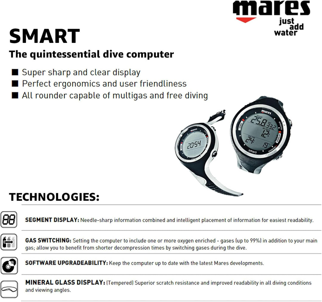 Mares Dive Computer Smart Tauchcomputer Einheitsgrösse Schwarz, Einheitsgrösse Schwarz