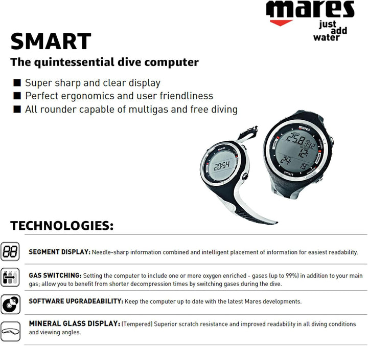 Mares Dive Computer Smart Tauchcomputer Einheitsgrösse Schwarz, Einheitsgrösse Schwarz