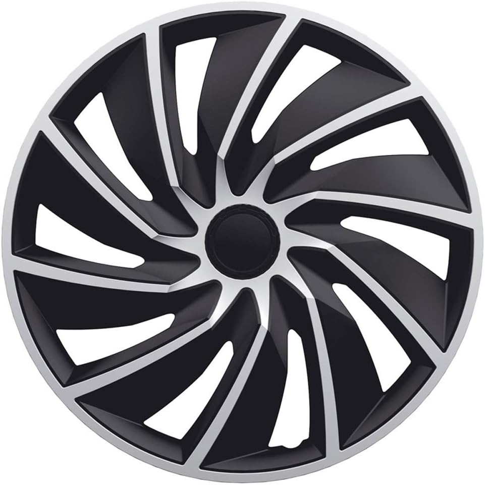 AUTO-STYLE Satz Radzierblenden Turbo 15-Zoll Silber/Schwarz 15-inch, 15-inch
