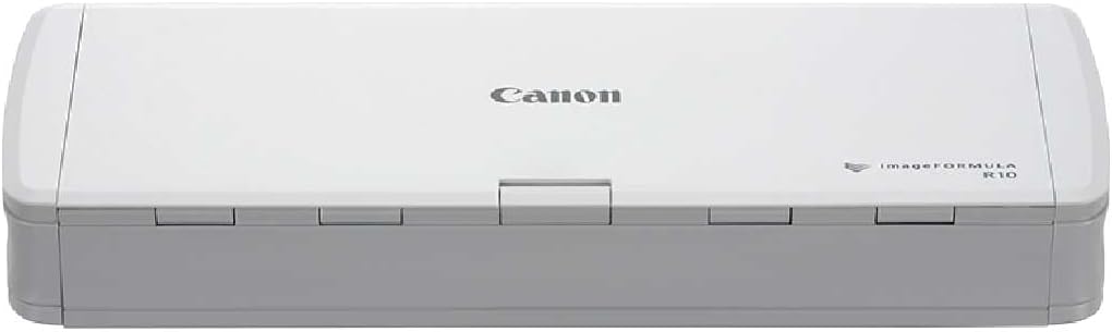 Canon R10 imageFORMULA Scanner Dokumentenscanner Mobil (Duplex Einzug, 600 DPI, eingebaute Plug und
