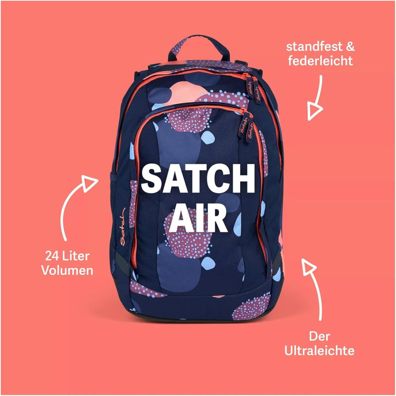 satch air Schulrucksack ab 5. Klasse gepolstert 26L Stauraum standfest Laptopfach Mystic Nights - Li