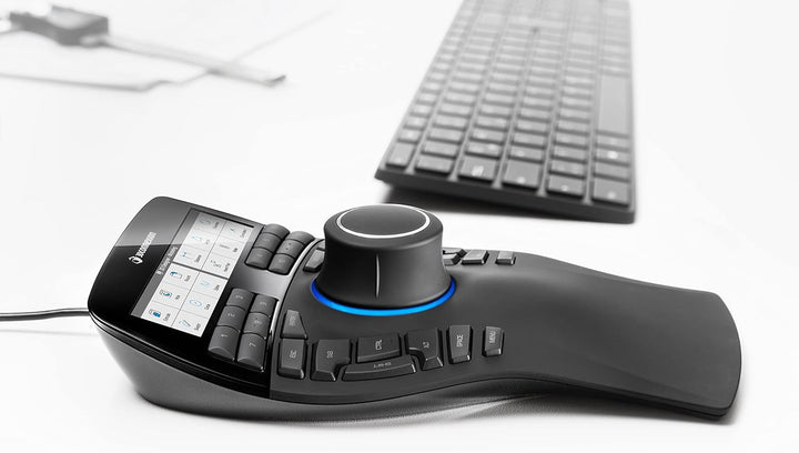 3Dconnexion SpaceMouse Enterprise (3D-Maus, kabelgebunden, LCD-Display, schwarz)