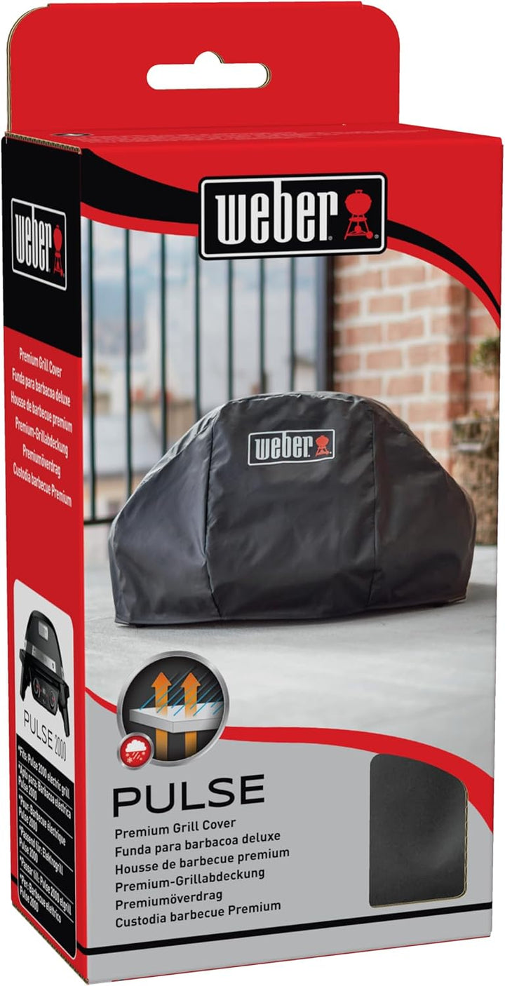 Weber Premium Grill Abdeckhaube für Pulse 2000, atmungsaktiv UV- & wasserbeständig, Schutz for Wind