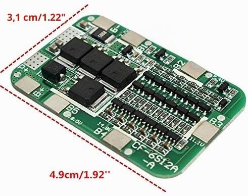 TECNOIOT 5 Stück 6S 15A 24V PCB BMS Schutzplatine für 6er Pack 18650 Li-Ionen-Lithium-Batterie