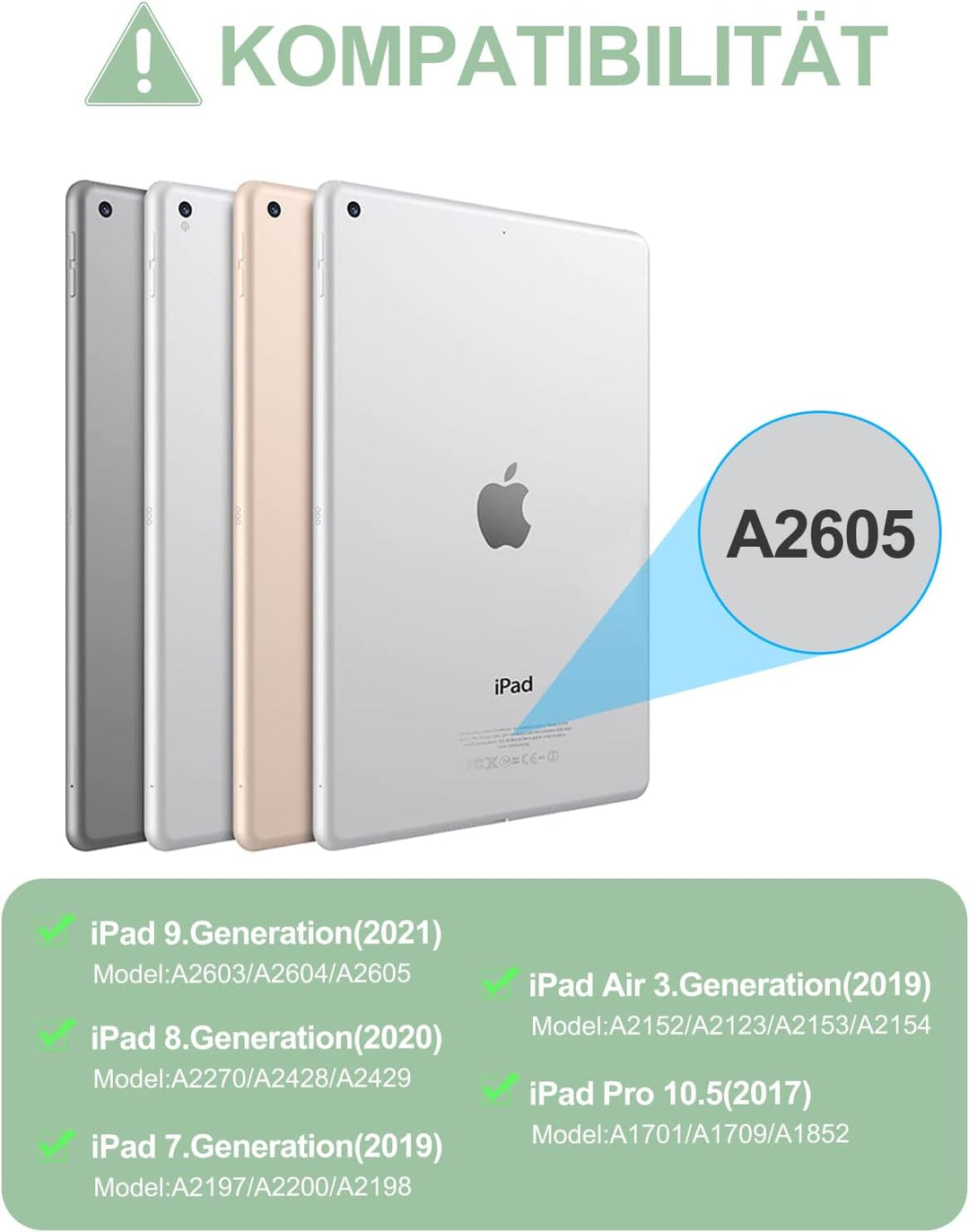 Tastatur Hülle für iPad Air 2019(3. Gen)，iPad 9.Gen,8.Gen, 7.Gen 2021/2020/2019 (10.2), iPad Pro 10,