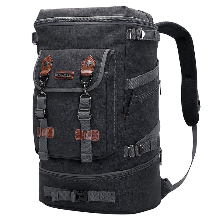 WITZMAN Vintage Canvas Rucksack Gross Reiserucksack Herren Convertible Reisetasche Laptop Rucksack W