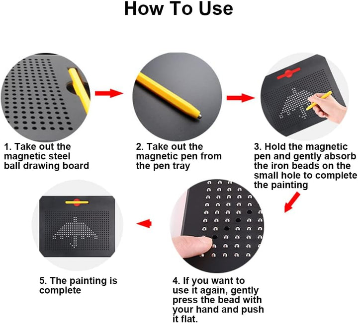 HONPHIER Kinder Zaubertafel Magnetische Zeichenbrett Reissbrett mit Stift Stahlkugel Tablet Abwischb