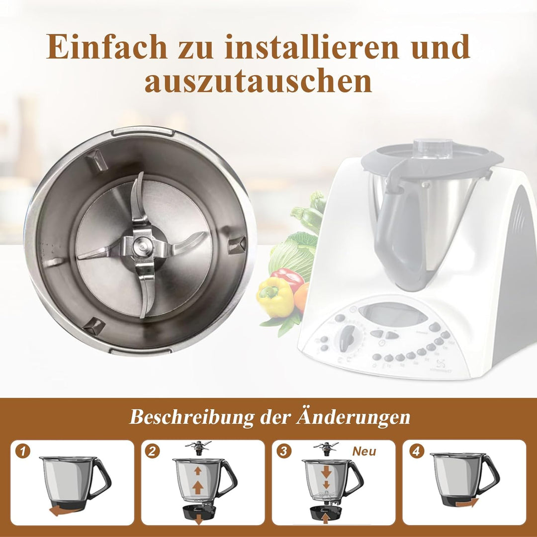 Messer für Vоrwerk Thermоmix TM31 - Edelstahlmesser für Thermоmix TM31 - Thermоmix TM31 Ersatzmesser