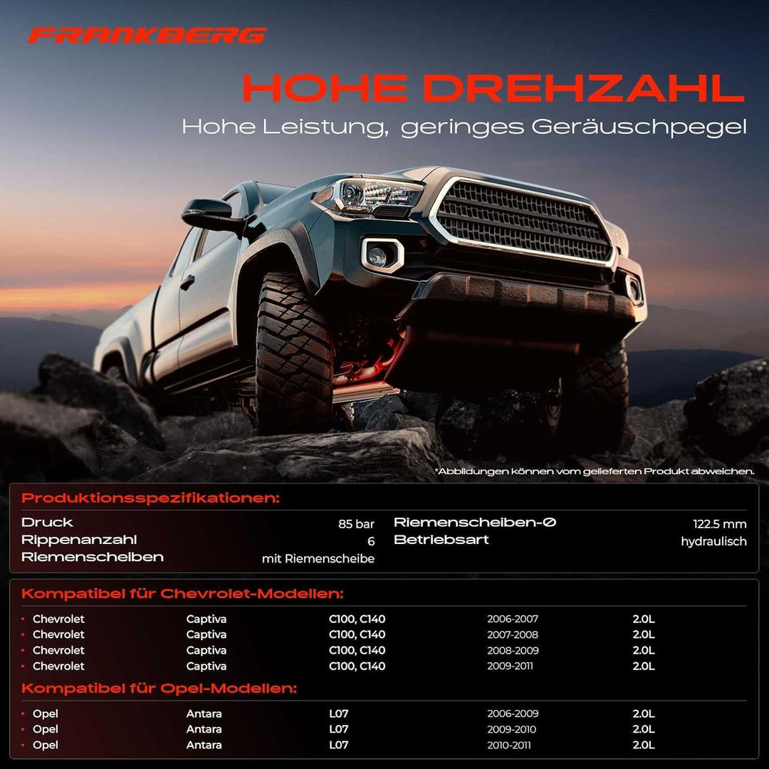 Frankberg Servopumpe hydraulisch Lenkung Kompatibel mit Captiva C100 C140 2.0L Diesel 2006-2011 Anta