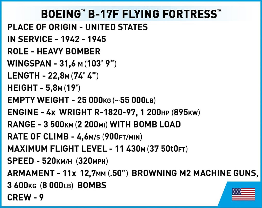 COBI Boeing B-17F Flying Fortress Memphis Belle