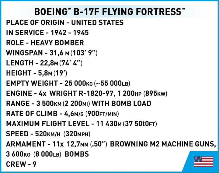 COBI Boeing B-17F Flying Fortress Memphis Belle