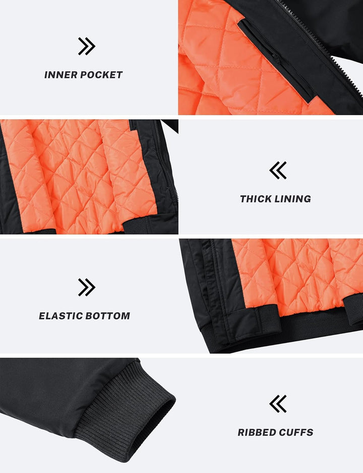 MoFiz Bomberjacke Herren Warm Gefüttert Winterjacke Übergangsjacke US Fliegerjacke Militär Bomber St