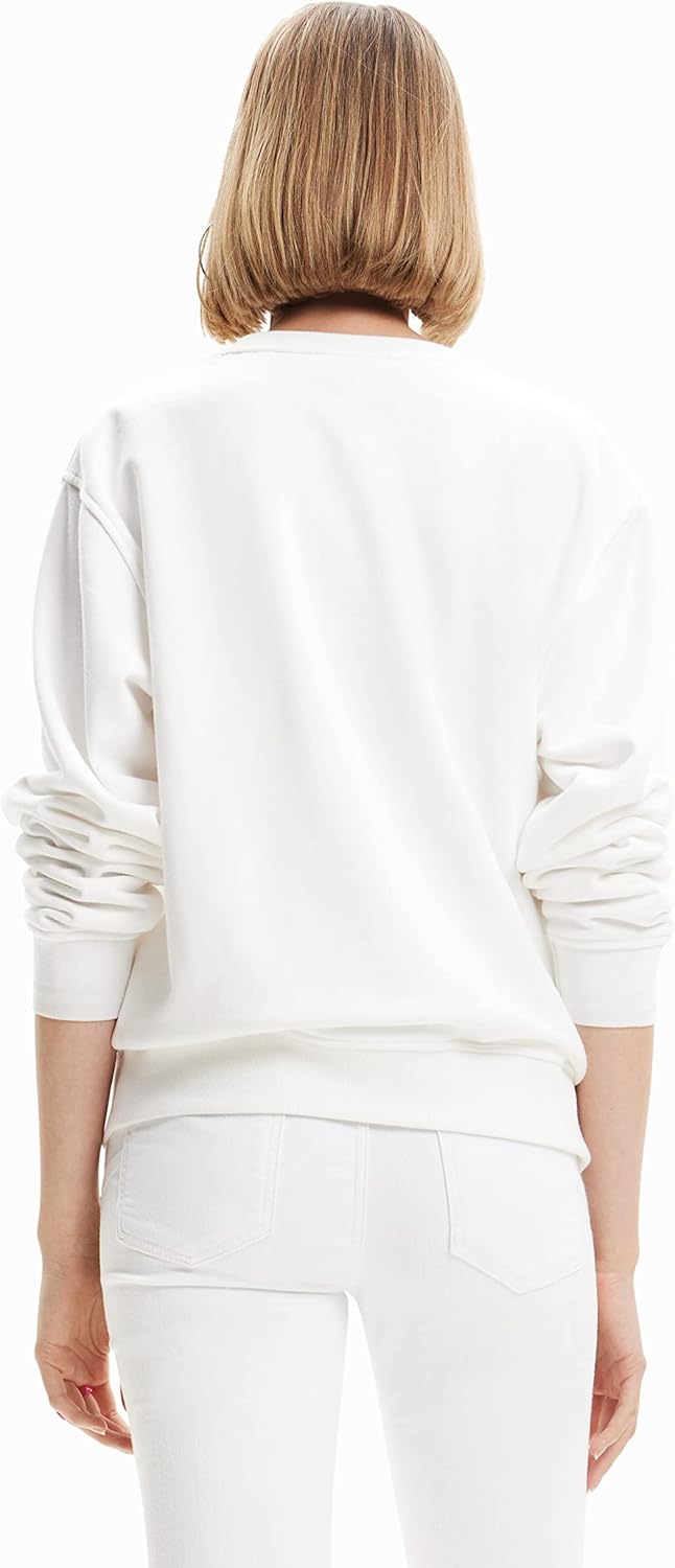Desigual Damen Sweatshirt S Weiss, S Weiss