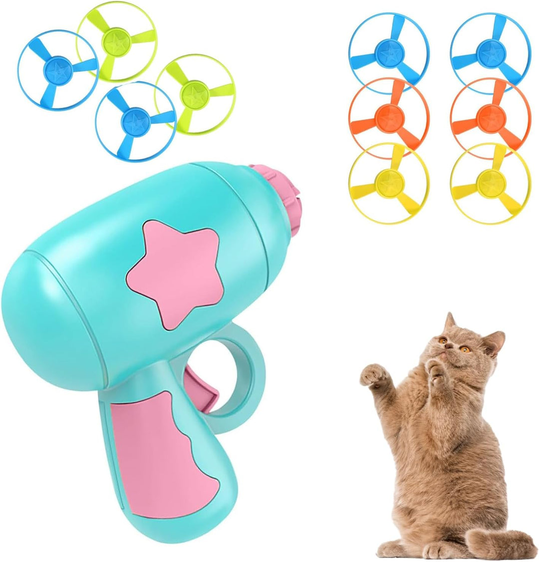 Gamrong Katze-Spielzeug Cat Fetch Toy Haustier Spielzeug für Katze, Cat Toy Sets 4 Launchers und 20
