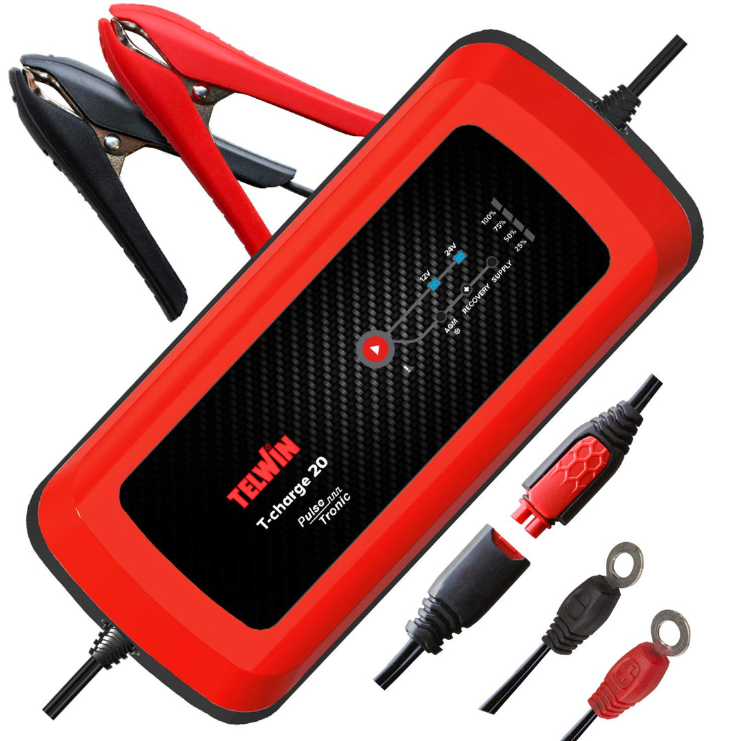 Telwin 807594 T-Charge 20 Elektronisches multifunktionelles Batterielade- und Erhaltungsladegerät, R