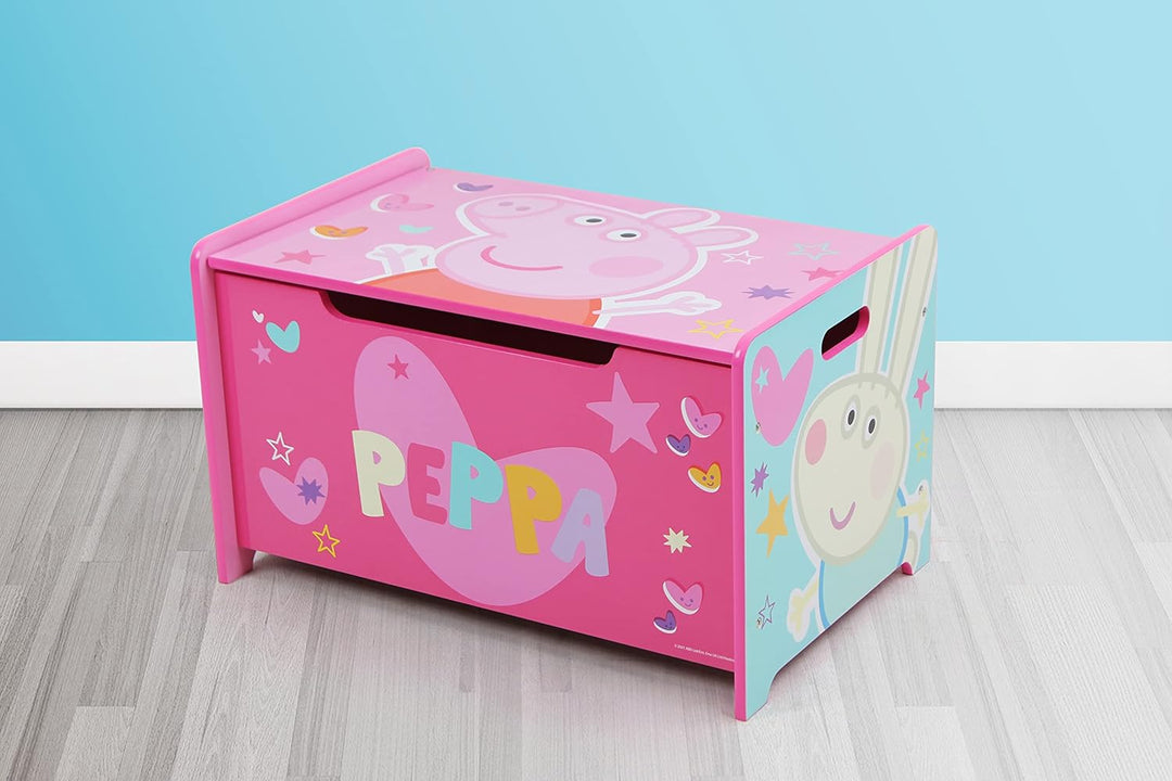 ARDITEX – Spielzeugtruhe aus Holz Peppa Pig – 62,5x40x37cm – Farbe Rosa – Ideal zum Aufbewahren von