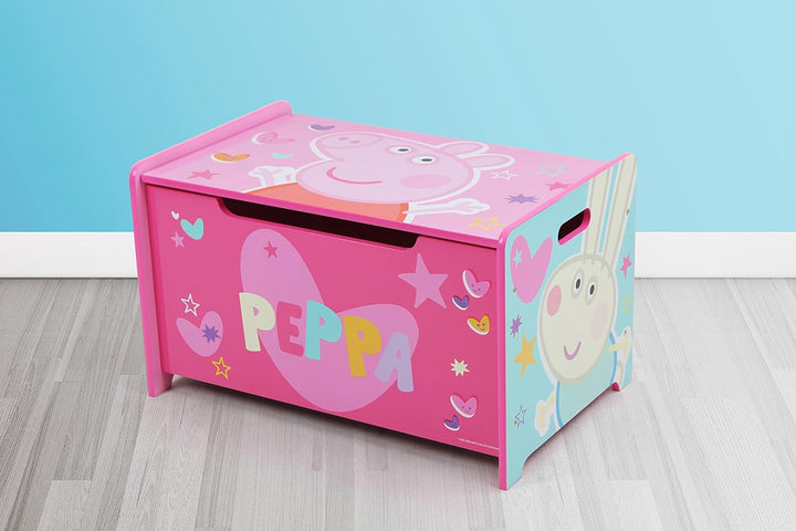 ARDITEX – Spielzeugtruhe aus Holz Peppa Pig – 62,5x40x37cm – Farbe Rosa – Ideal zum Aufbewahren von