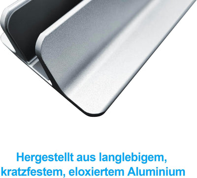 Vertikaler Laptop Ständer, Aluminium Büro Verstellbarer Notebook Ständer, Verstellbarer Dock-Grösse